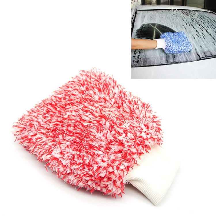Microfiber Dusting Mitt Car Window Washing Cleaning Cloth Duster Towel Gloves (Red) by buy2fix