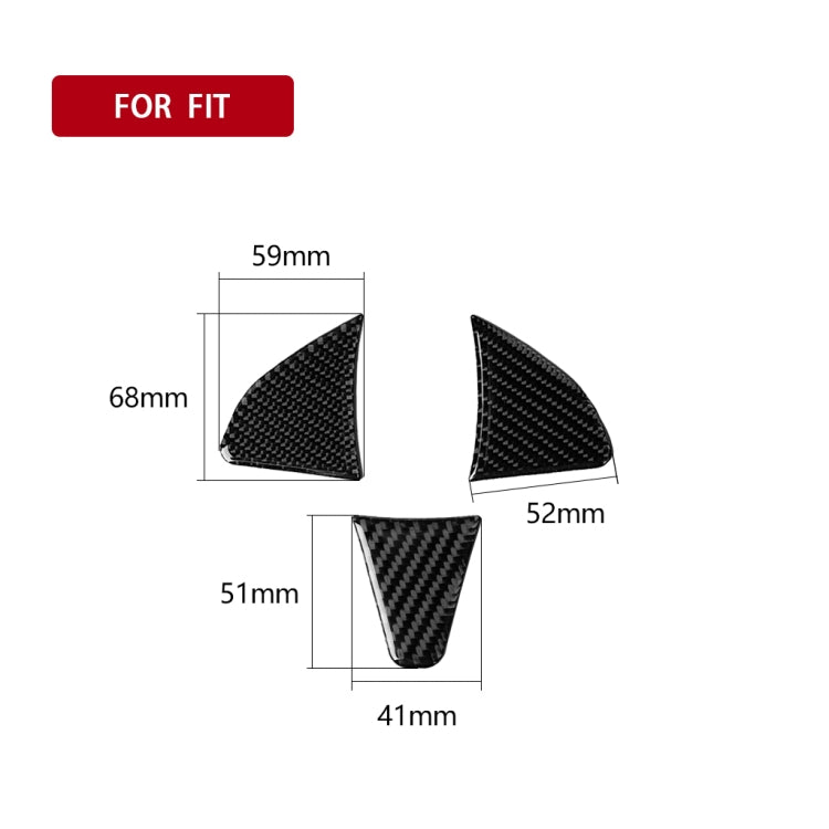 3 in 1 Car Carbon Fiber Steering Wheel Button Decorative Sticker for Honda Fit, Left and Right Drive Universal by buy2fix