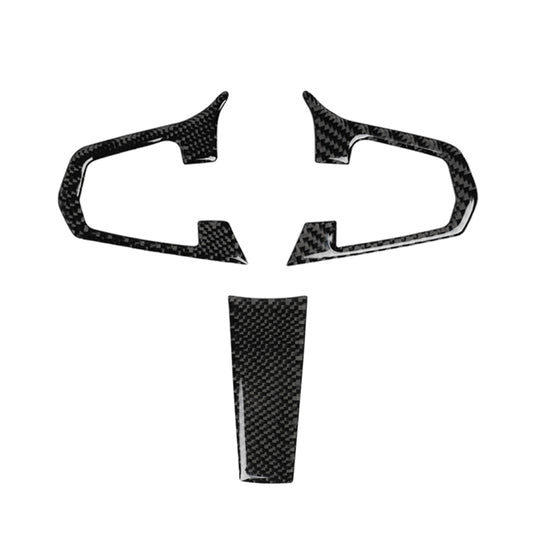 3 in 1 Car Carbon Fiber Solid Color Steering Wheel Button Decorative Sticker for BMW 5 Series G30 X3 G01, Left and Right Drive Universal by buy2fix