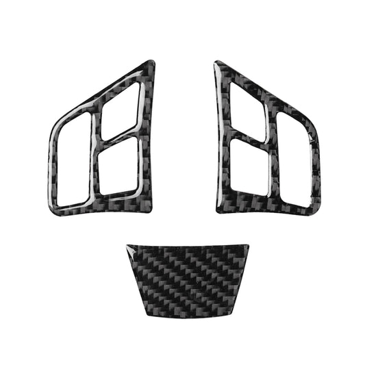 3 in 1 Car Carbon Fiber Solid Color Steering Wheel Button Decorative Sticker for BMW 3 Series E90 2005-2012, Left and Right Drive Universal by buy2fix