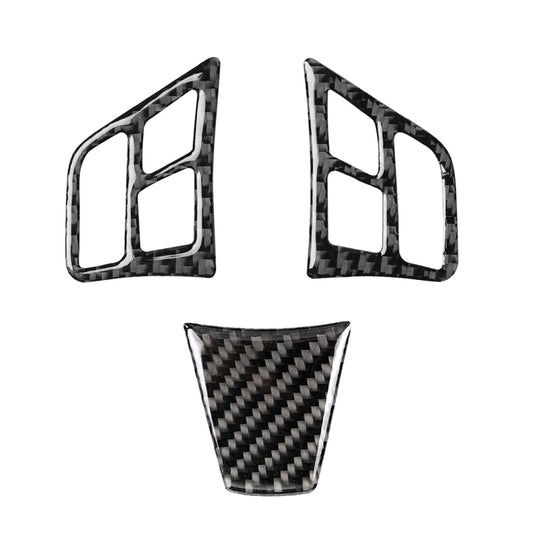 3 in 1 Car Carbon Fiber Solid Color Steering Wheel Button Decorative Sticker for BMW 3 Series E90 2005-2012, Left and Right Drive Universal by buy2fix