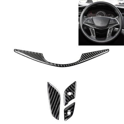 4 in 1 Car Carbon Fiber Steering Wheel Button Decorative Sticker for Cadillac xt5 2016-2017, Left and Right Drive Universal - Car Interior Mouldings by buy2fix | Online Shopping UK | buy2fix