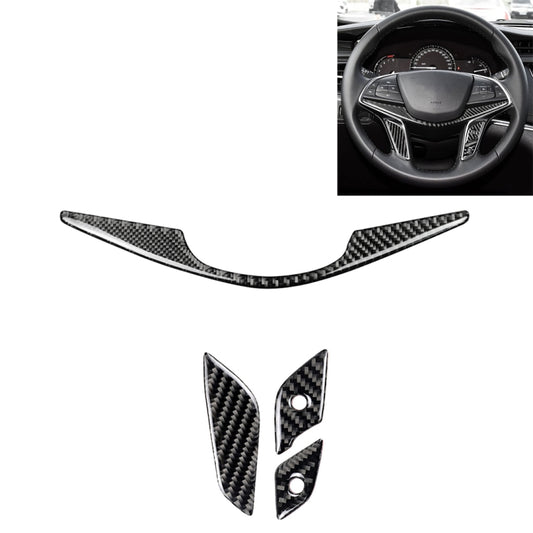 4 in 1 Car Carbon Fiber Steering Wheel Button Decorative Sticker for Cadillac xt5 2016-2017, Left and Right Drive Universal - Car Interior Mouldings by buy2fix | Online Shopping UK | buy2fix