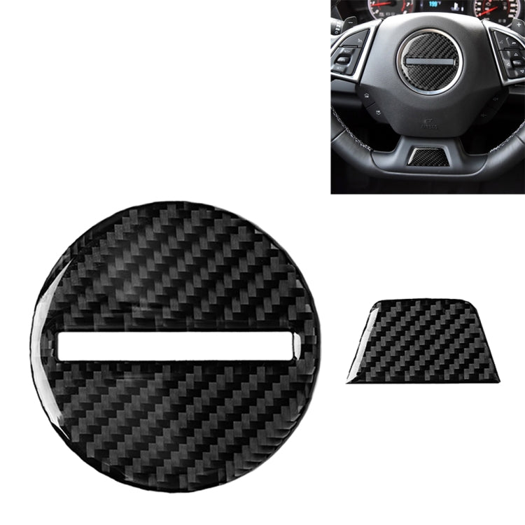 2 in 1 Car Carbon Fiber Steering Wheel Button Decorative Sticker for Chevrolet Camaro 2017-2019, Left and Right Drive Universal by buy2fix