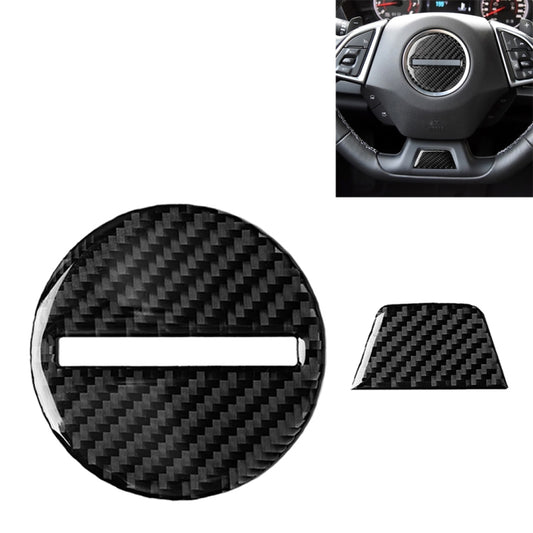 2 in 1 Car Carbon Fiber Steering Wheel Button Decorative Sticker for Chevrolet Camaro 2017-2019, Left and Right Drive Universal by buy2fix