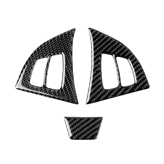 3 in 1 Car Carbon Fiber Solid Color Steering Wheel Button Decorative Sticker for BMW E70 2008-2013 X5, Left and Right Drive Universal by buy2fix