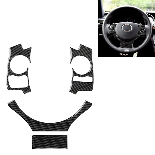 4 in 1 Car Carbon Fiber Steering Wheel Button Decorative Sticker for Lexus IS250 NX200 200t 300h, Left and Right Drive Universal - Car Interior Mouldings by buy2fix | Online Shopping UK | buy2fix