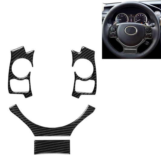 4 in 1 Car Carbon Fiber Steering Wheel Button Decorative Sticker for Lexus IS250 NX200 200t 300h, Left and Right Drive Universal - Car Interior Mouldings by buy2fix | Online Shopping UK | buy2fix