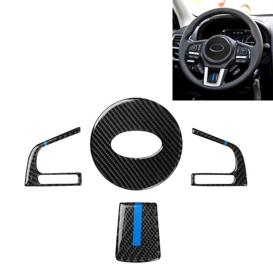 4 in 1 Car Carbon Fiber Blue Steering Wheel Button Decorative Sticker for Subaru Forester 2016-2018, Left and Right Drive Universal - Car Interior Mouldings by buy2fix | Online Shopping UK | buy2fix