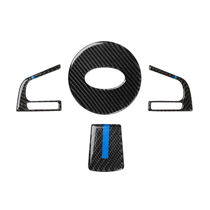 4 in 1 Car Carbon Fiber Blue Steering Wheel Button Decorative Sticker for Subaru Forester 2016-2018, Left and Right Drive Universal - Car Interior Mouldings by buy2fix | Online Shopping UK | buy2fix