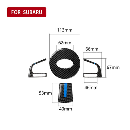 4 in 1 Car Carbon Fiber Blue Steering Wheel Button Decorative Sticker for Subaru Forester 2016-2018, Left and Right Drive Universal - Car Interior Mouldings by buy2fix | Online Shopping UK | buy2fix