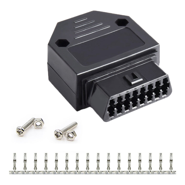 16PIN Car OBD 2 Female Connector OBD Plug + Case + Terminal + Screw - Cables & Connectors by buy2fix | Online Shopping UK | buy2fix