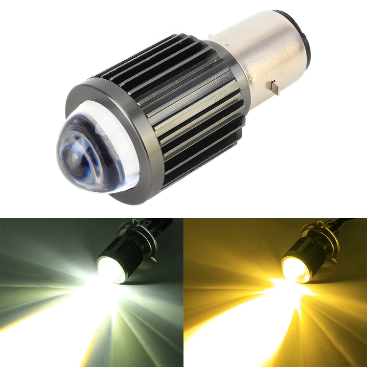 BA20D DC12-80V / 10W / 6000K / 3000K / 800LM Bicolor Motorcycle Headlights with Projector Lens by buy2fix