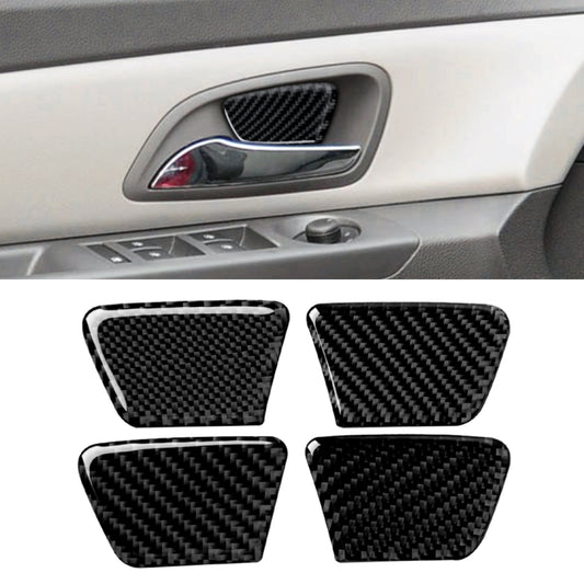 4 PCS Car Carbon Fiber Door Bowl Decorative Sticker for Chevrolet Cruze 2009-2015, Left and Right Drive Universal - Car Interior Mouldings by buy2fix | Online Shopping UK | buy2fix