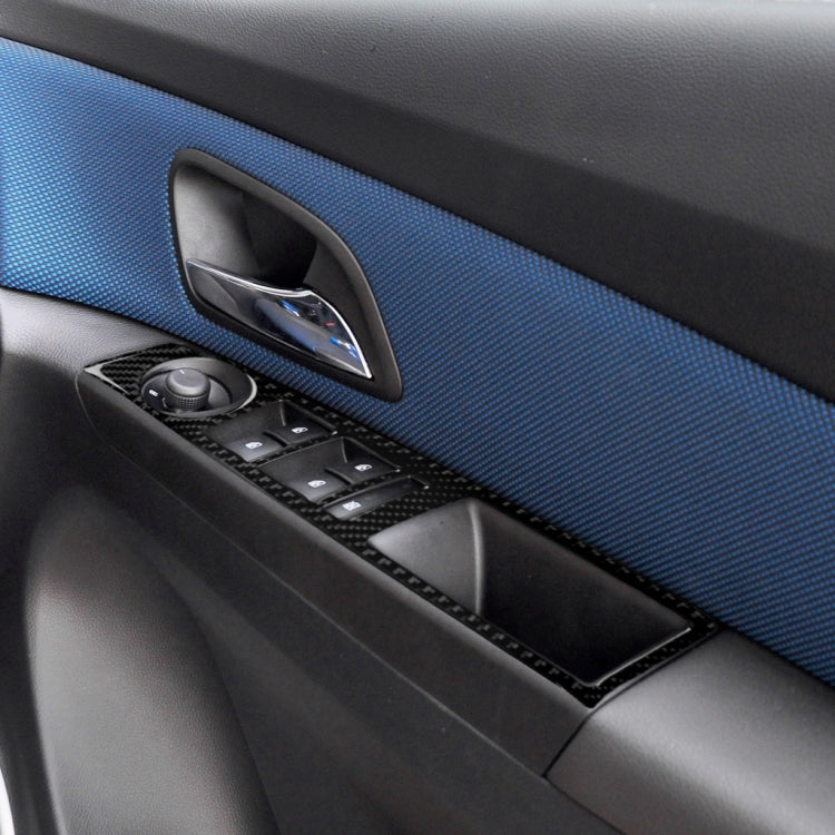 Car Carbon Fiber Window Lift Switch Panel Decorative Sticker for Chevrolet Cruze 2009-2015, Right Drive by buy2fix