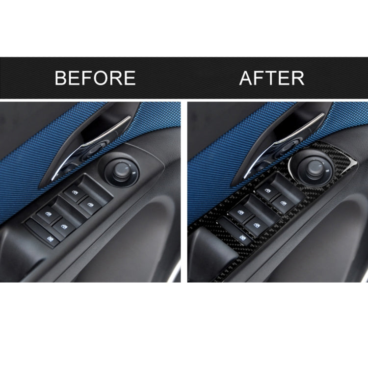 Car Carbon Fiber Window Lift Switch Panel Decorative Sticker for Chevrolet Cruze 2009-2015, Left Drive by buy2fix