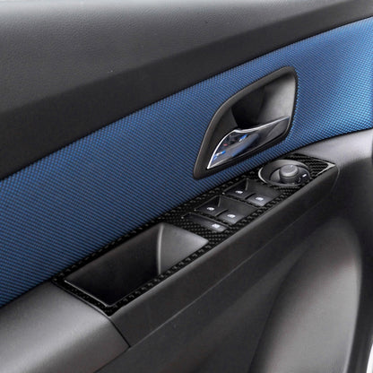 Car Carbon Fiber Window Lift Switch Panel Decorative Sticker for Chevrolet Cruze 2009-2015, Left Drive by buy2fix