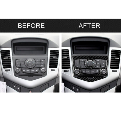Car Carbon Fiber CD Panel Decorative Sticker for Chevrolet Cruze 2009-2015, Left and Right Drive Universal by buy2fix