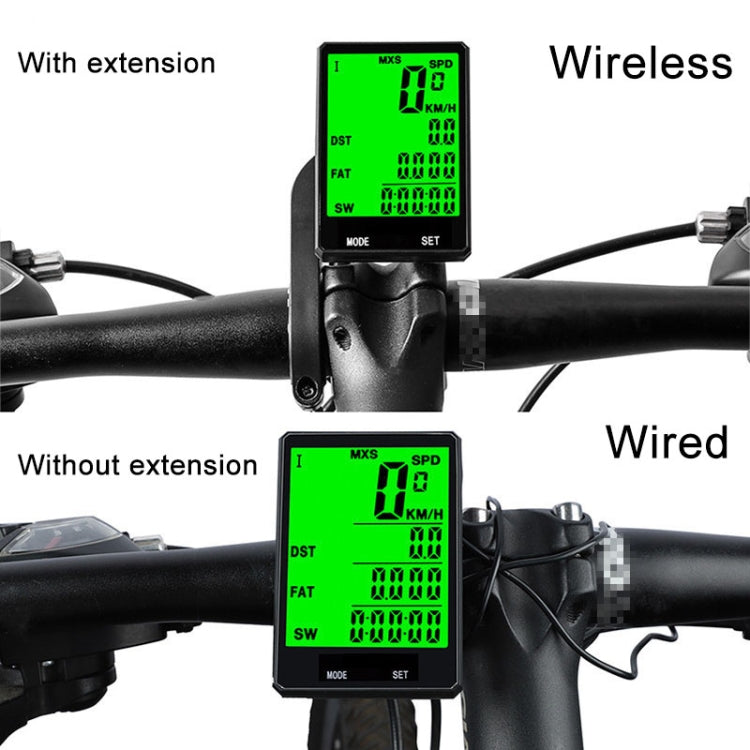 2.8 inch English Wireless Waterproof Cycle Computer LCD Odometer Speedometer with Extension Holder by buy2fix