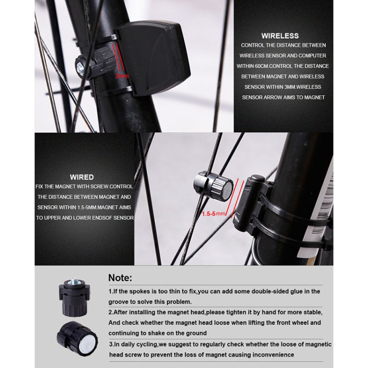 2.8 inch English Wireless Waterproof Cycle Computer LCD Odometer Speedometer with Extension Holder by buy2fix