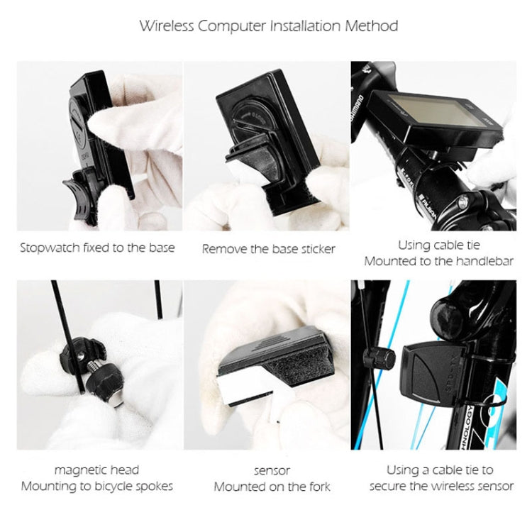 2.8 inch English Wireless Waterproof Cycle Computer LCD Odometer Speedometer with Extension Holder by buy2fix