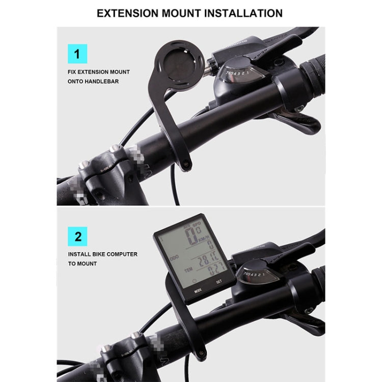 2.8 inch English Wireless Waterproof Cycle Computer LCD Odometer Speedometer with Extension Holder by buy2fix