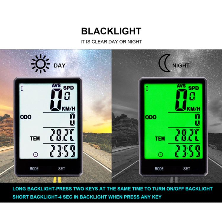 2.8 inch English Wireless Waterproof Cycle Computer LCD Odometer Speedometer with Extension Holder by buy2fix