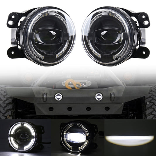 2 PCS 4 inch Car LED Angel Eyes Spotlight Modified Fog Lights for Jeep Wrangler / Dodge / Chrysler PT Cruiser - Work Lights by buy2fix | Online Shopping UK | buy2fix