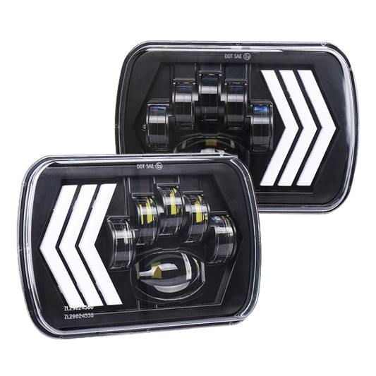 2 PCS 5X7 inch Car Modified Red Background LED Square Headlamp for Jeep Wrangler - Work Lights by buy2fix | Online Shopping UK | buy2fix