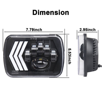 2 PCS 5X7 inch Car Modified Red Background LED Square Headlamp for Jeep Wrangler - Work Lights by buy2fix | Online Shopping UK | buy2fix
