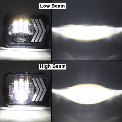 2 PCS 5X7 inch Car Modified Red Background LED Square Headlamp for Jeep Wrangler - Work Lights by buy2fix | Online Shopping UK | buy2fix