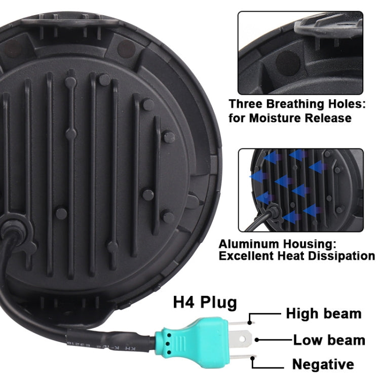 7 inch Round LED Motorcycle Headlight Modified Spotlight for Honda(Black) by buy2fix