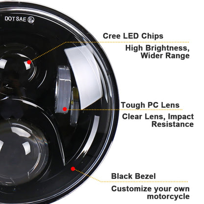 7 inch Round LED Motorcycle Headlight Modified Spotlight for Honda (Silver) by buy2fix