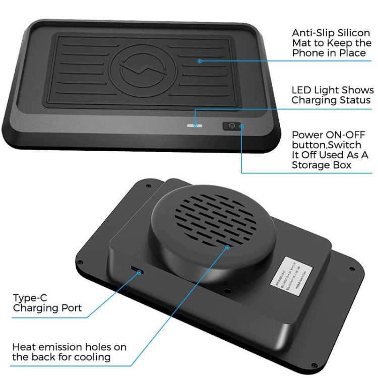 Car Qi Standard Wireless Charger 10W Quick Charging for 2015-2019 Land Rover Discovery Sport, Left Driving - Wireless Charging Pads by buy2fix | Online Shopping UK | buy2fix