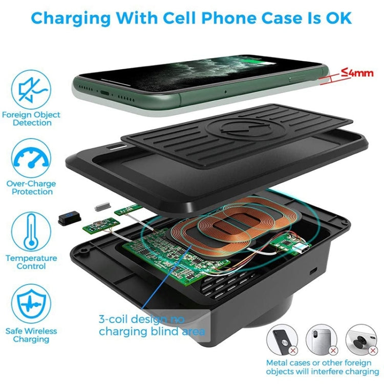 Car Qi Standard Wireless Charger 10W Quick Charging for 2015-2019 Land Rover Discovery Sport, Left Driving - Wireless Charging Pads by buy2fix | Online Shopping UK | buy2fix