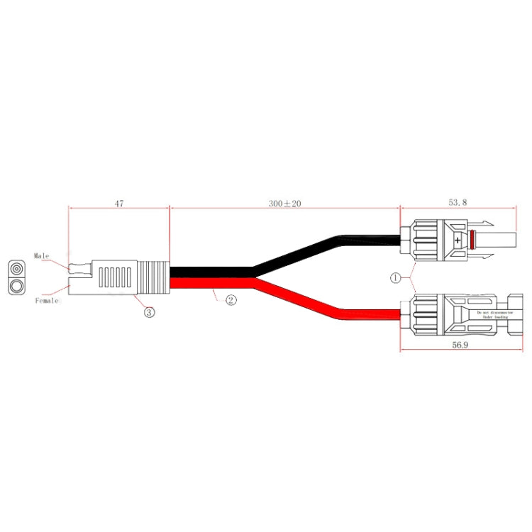 MC4 to SAE Solar Power Cord Photovoltaic Connector - DIY Cables by buy2fix | Online Shopping UK | buy2fix