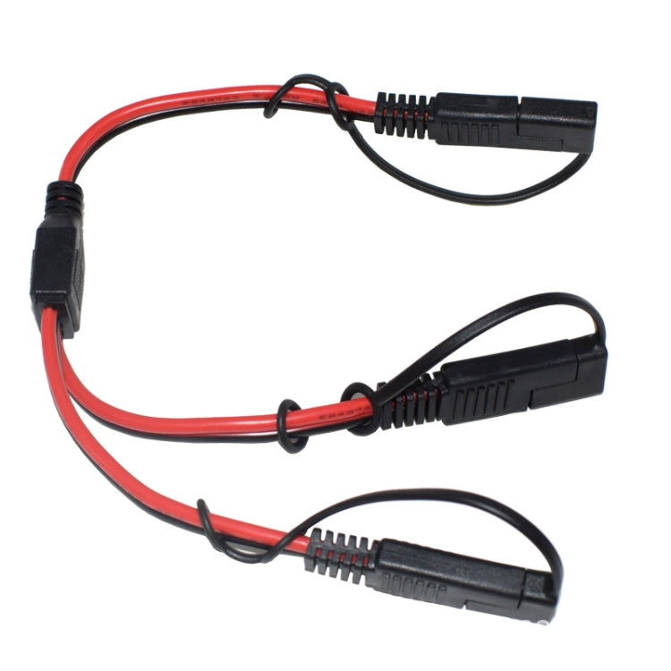 SAE One to Two Connection Extension Cable Car Power Cord - DIY Cables by buy2fix | Online Shopping UK | buy2fix