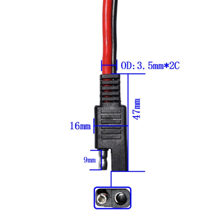 SAE One to Two Connection Extension Cable Car Power Cord - DIY Cables by buy2fix | Online Shopping UK | buy2fix