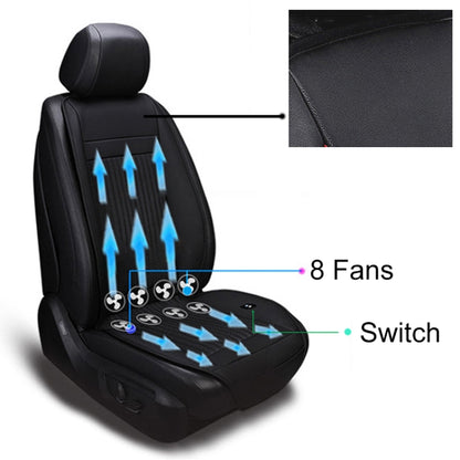 Car 12V Cushion Summer USB Breathable Ice Silk Seat Cover, Eight Fans + Ventilation and Refrigeration (Black) by buy2fix