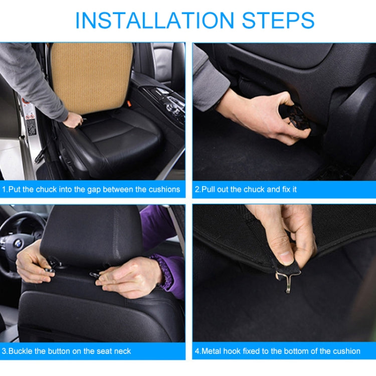 Car 12V Cushion Summer USB Breathable Ice Silk Seat Cover, Eight Fans + Ventilation and Refrigeration (Black) by buy2fix