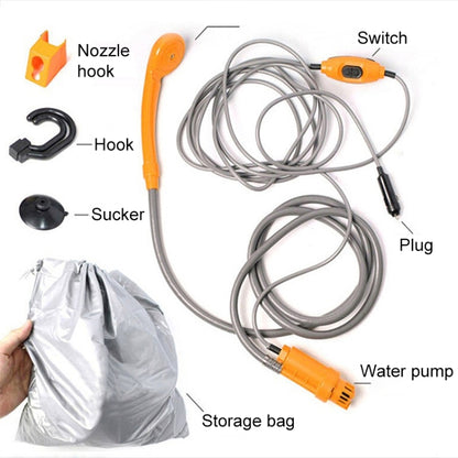12V Portable Outdoor Car Electric Shower Sprinkler Washer (Orange) by buy2fix