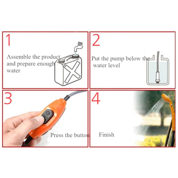 12V Portable Outdoor Car Electric Shower Sprinkler Washer (Orange) by buy2fix