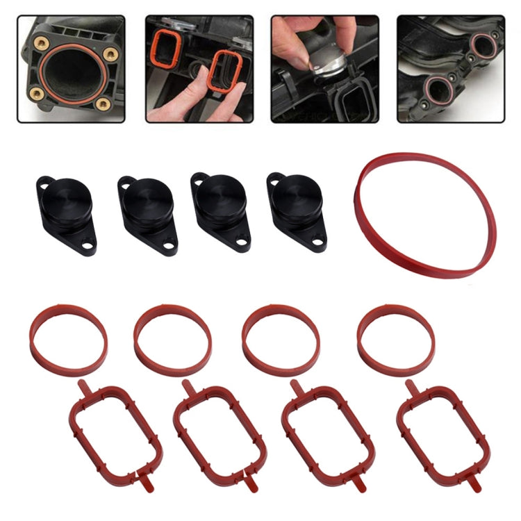 4x22mm Car Swirl Flap Air Intake Aluminum Gasket Remove Repair Kit(Black) - Engine Fittings by buy2fix | Online Shopping UK | buy2fix