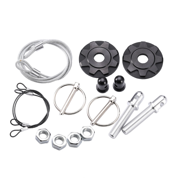 XH-6041 Car Universal Modified Aluminum Alloy Engine Hood Lock Cover(Black) - Locks & Hasps by buy2fix | Online Shopping UK | buy2fix
