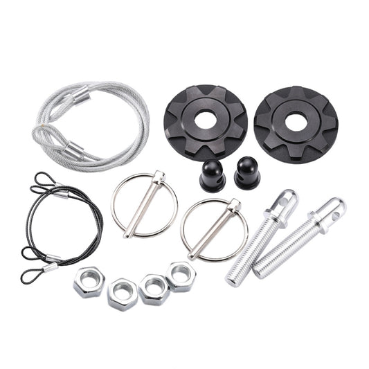 XH-6041 Car Universal Modified Aluminum Alloy Engine Hood Lock Cover(Black) - Locks & Hasps by buy2fix | Online Shopping UK | buy2fix