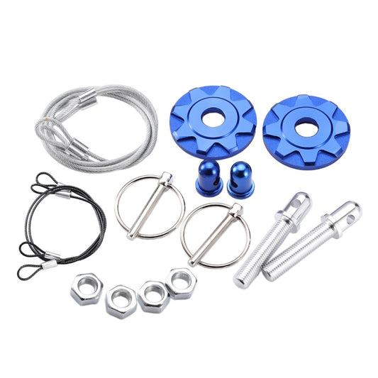 XH-6041 Car Universal Modified Aluminum Alloy Engine Hood Lock Cover(Blue) - Locks & Hasps by buy2fix | Online Shopping UK | buy2fix