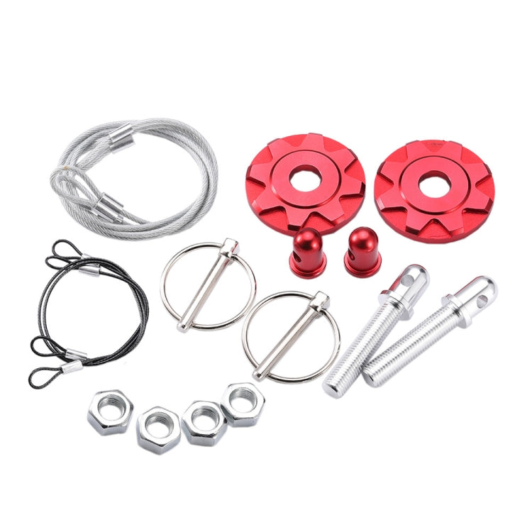 XH-6041 Car Universal Modified Aluminum Alloy Engine Hood Lock Cover(Red) - Locks & Hasps by buy2fix | Online Shopping UK | buy2fix