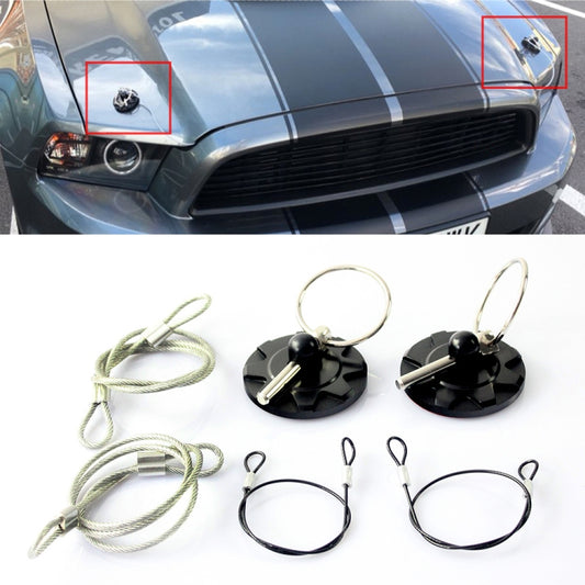 XH-6049 Car Universal Modified Racing Punch-free Aluminum Engine Hood Lock Cover(Black) - Locks & Hasps by buy2fix | Online Shopping UK | buy2fix
