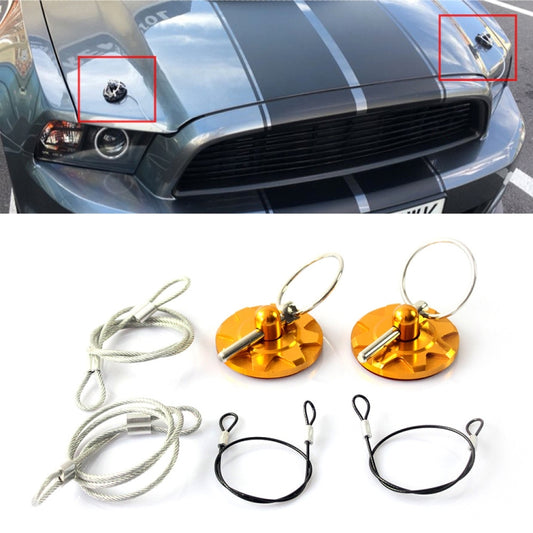 XH-6049 Car Universal Modified Racing Punch-free Aluminum Engine Hood Lock Cover(Gold) - Locks & Hasps by buy2fix | Online Shopping UK | buy2fix