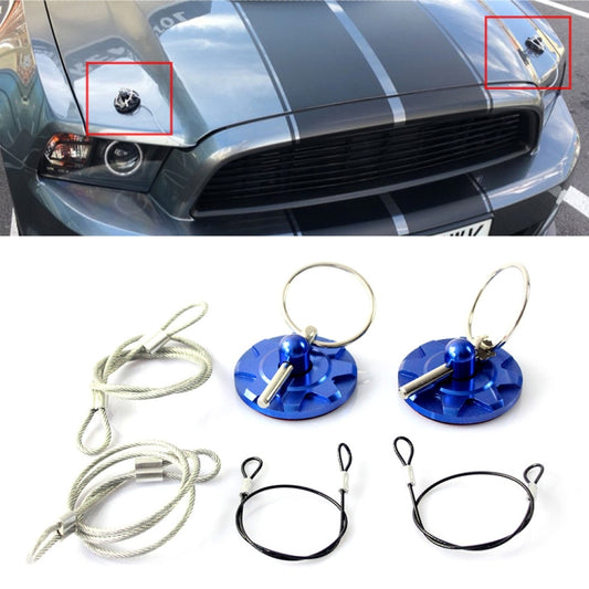 XH-6049 Car Universal Modified Racing Punch-free Aluminum Engine Hood Lock Cover(Blue) - Locks & Hasps by buy2fix | Online Shopping UK | buy2fix